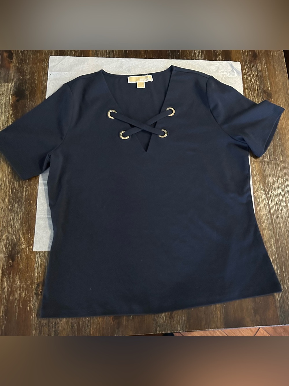 NWOT NAVY COTTON Michael Kors Lace-Up Tunic